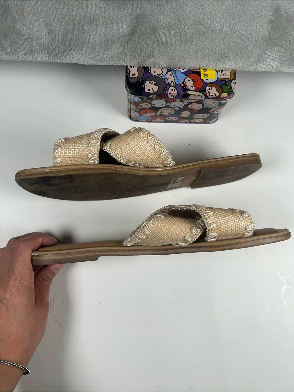 Dolce vita Juneau Beige Cross-Strap Slide Sandals for Women - Picture 7 of 9